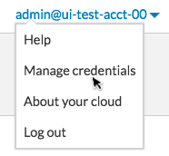 Account profile drop-down menu