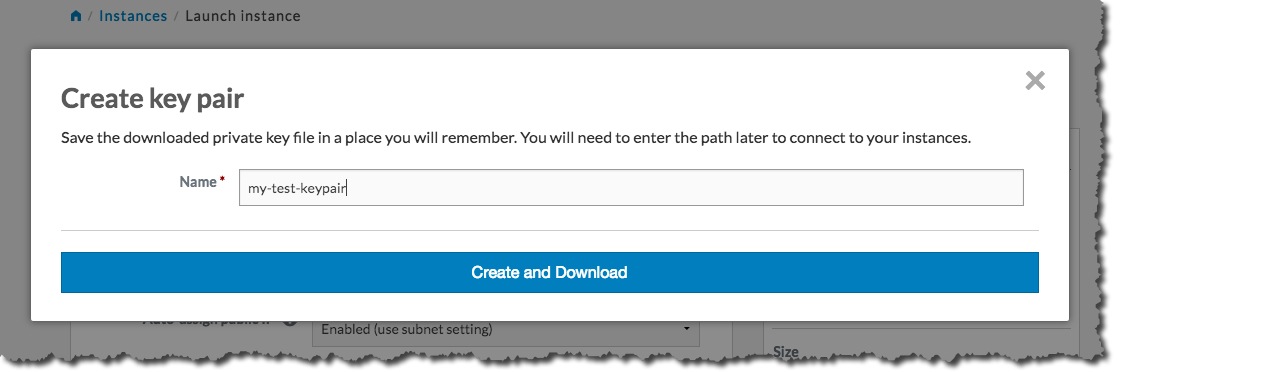 Eucalyptus Console Create Keypair