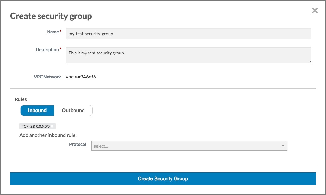 Eucalyptus Console Create Security Group