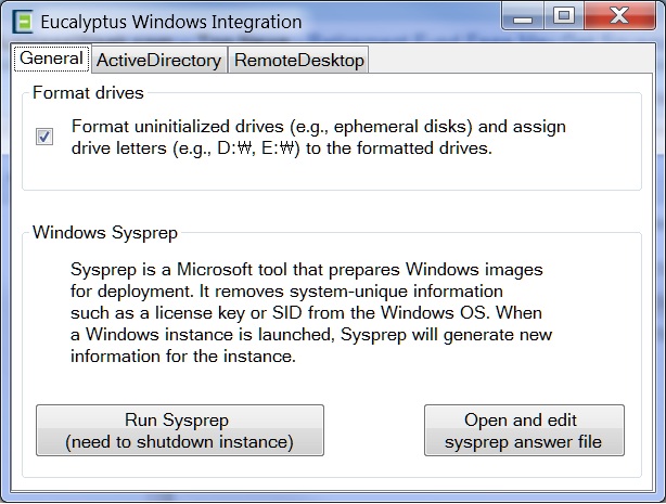 Eucalyptus Windows Integration      window